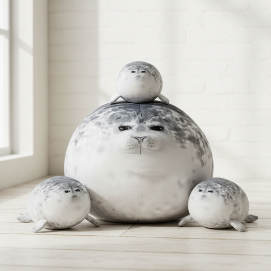 Chonky Seal™ — Peluche Phoque Géante | Coussin Doux Anti-Stress | Emotional Support Pillow