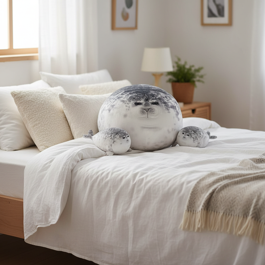 Chonky Seal™ — Peluche Phoque Géante | Coussin Doux Anti-Stress | Emotional Support Pillow