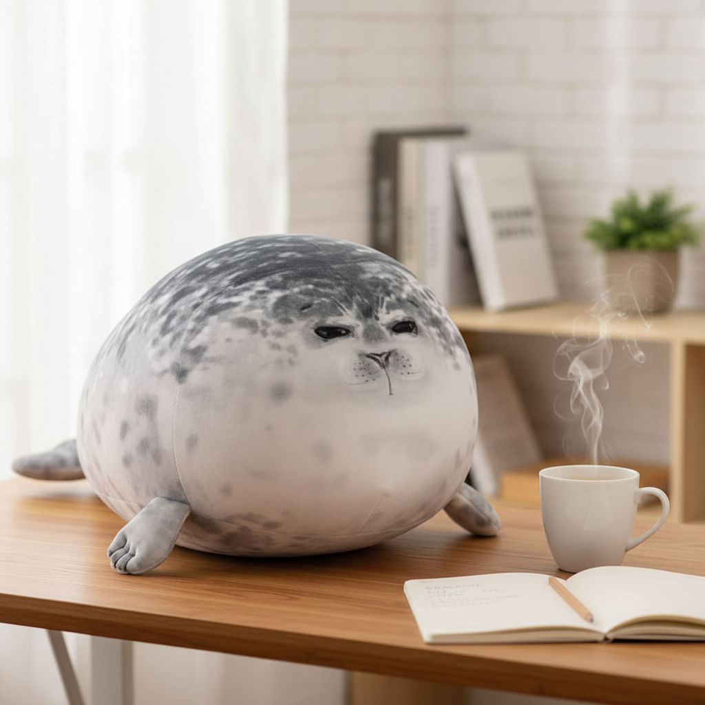 Chonky Seal™ — Peluche Phoque Géante | Coussin Doux Anti-Stress | Emotional Support Pillow